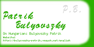 patrik bulyovszky business card